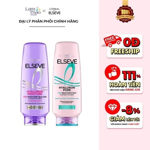  Dầu Xả Loreal Elseve 72H Hyaluron Conditioner 