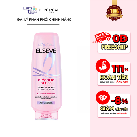  Dầu Xả L’Oréal Paris Elseve Glycolic Gloss Shine Sealing Conditioner 