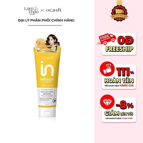  [DUY NHẤT CH: DEAL SỐC 10.11 - 24.11 MUA HOÁ ĐƠN DCASH + JUNO 299K TẶNG KEM Ủ TÓC 500ML] Kem Dưỡng Và Giữ Nếp Cho Tóc Dcash Intouch Butter Milk And Honey Curl Cream 