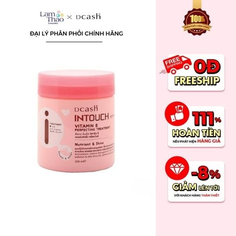  [DUY NHẤT CH: DEAL SỐC 10.11 - 24.11 MUA HOÁ ĐƠN DCASH + JUNO 299K TẶNG KEM Ủ TÓC 500ML] Kem Ủ Tóc Hấp Dầu Dcash Intouch Vitamin E Perfecting Treatment 