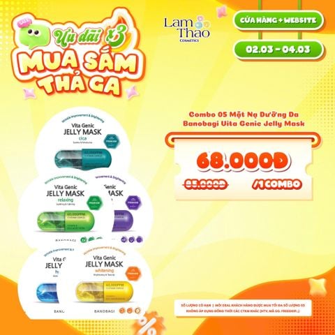  [DEAL SỐC 02.03 - 04.03 MUA COMBO 05 MASK] Mặt Nạ Dưỡng Da Banobagi Vita Genic Jelly Mask 