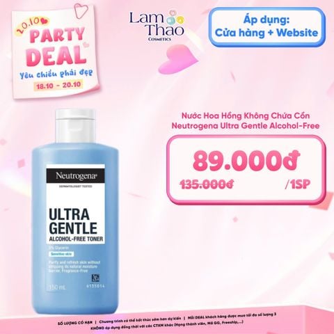  [DEAL SỐC 18/10 - 20/10] Nước Hoa Hồng Không Chứa Cồn Neutrogena Ultra Gentle Alcohol-Free Toner 