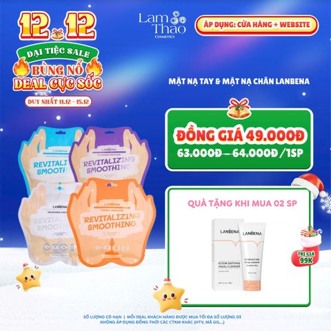  [DEAL SỐC 11.12 - 15.12 MUA 02 TẶNG SRM SẠCH SÂU VÀ DƯỠNG ẨM LANBENA] Mặt Nạ Tay Làm Mềm Cấp Ẩm Lanbena Hand Mask 