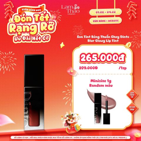  [DEAL SỐC 01.02 - 04.02 TẶNG SON DINTO MINISIZE] Son Tint Bóng Thuần Chay Dinto Blur Glowy Lip Tint 
