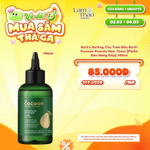  [DEAL SỐC 02.03 - 04.03 SIZE 140ML] Nước Dưỡng Tóc Tinh Dầu Bưởi Cocoon Pomelo Hair Tonic [ Phiên Bản Nâng Cấp ] 