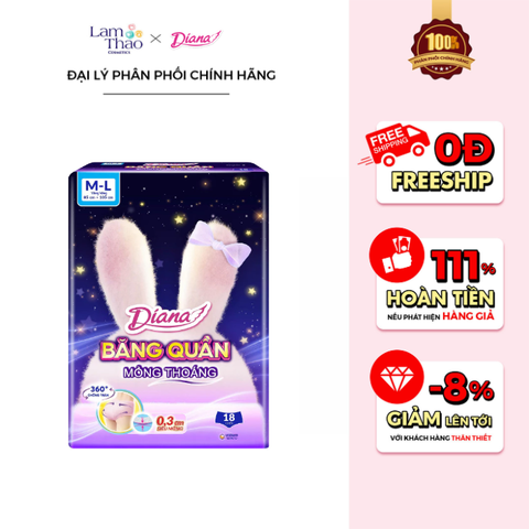  Băng Vệ Sinh Dạng Quần Mỏng Thoáng Ban Đêm Diana Comfy Night 
