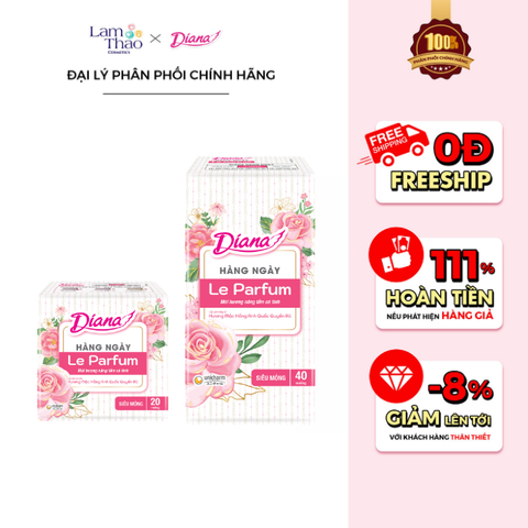  Băng Vệ Sinh Hàng Ngày Hương Mộc Hồng Anh Quốc Diana Le Parfum 