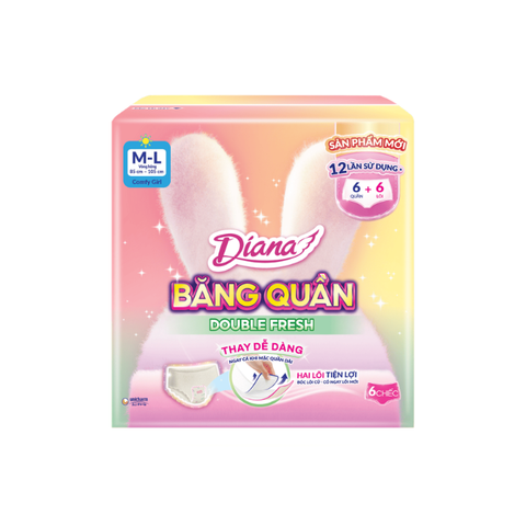  Băng Vệ Sinh Diana Dạng Quần Double Fresh 6 Miếng 