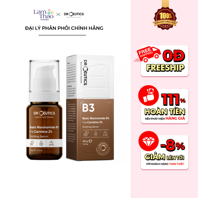 l carnitine for tics Tinh Chất Làm Trắng Dr.ceutics B3 Basic Niacinamide 8% + L-Carnitine 2 – Lam Thảo Cosmetics flavor:Fruit Punch Breeze EL VITAL LC TAB L-Glutamin