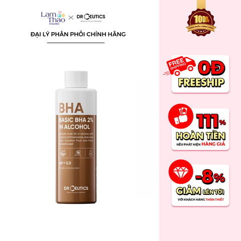  Dung Dịch Tẩy Tế Bào Chết Nền Cồn Cho Da Dầu DrCeutics Basic BHA 2% In Alcohol 