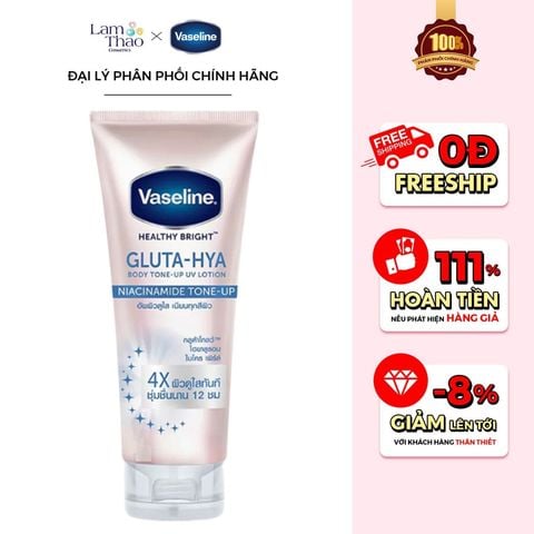  Sữa Dưỡng Thể Làm Sáng Da Toàn Thân Vaseline Healthy Bright Gluta-Hya Body Tone-Up UV Lotion 