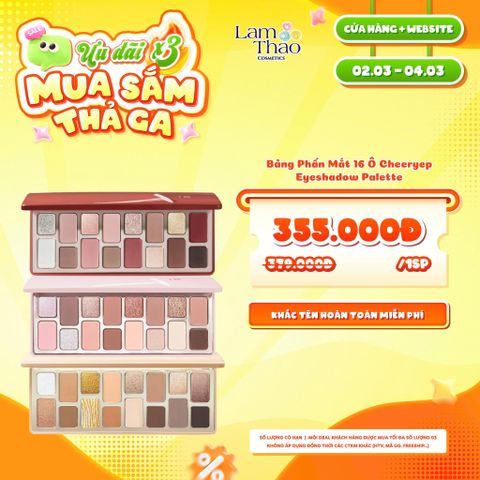  [DEAL SỐC 02.03 - 04.03] Bảng Phấn Mắt 16 Ô Cheeryep Eyeshadow Palette 