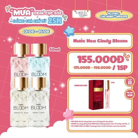  [DEAL 23/8 - 25/8 SIZE 50ML GIÁ SỐC] [MUA 1 NH CINDY BLOOM 50ML TẶNG 1 NH CINDY BLOOM 10ML] Nước Hoa Cindy Bloom 