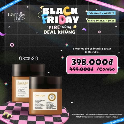  [DEAL SỐC 26.11 - 30.11 COMBO 2 CHAI 50ML ] Sữa Chống Nắng Chiết Xuất Bí Đao Cocoon Winter Melon Sun Fluid SPF50+ PA++++ 