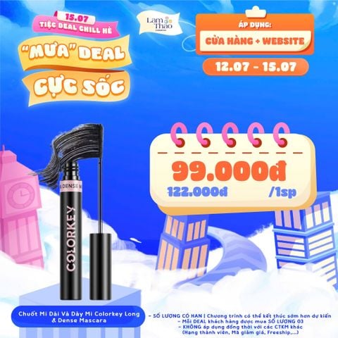  [DEAL 12/7 - 15/7 GIÁ SỐC] Chuốt Mi Dài Và Dày Mi Colorkey Long & Dense Mascara 