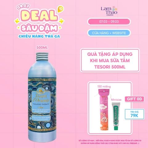  [DEAL SỐC 07.03 - 09.03 MUA SIZE 500ML TẶNG BTTT ALICE 150 MIẾNG + KĐR MARVIS MINI] Sữa Tắm Nước Hoa Tinh Chất Tảo Biển Tesori D'Oriente Thalasso Therapy Bath Cream 