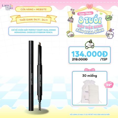  [DEAL SỐC 4.11 - 24.11 TẶNG BTT 30 MIẾNG] Chì Kẻ Chân Mày Perfect Diary Dual-Ended Hexagonal Chiseled Eyebrow Pencil 