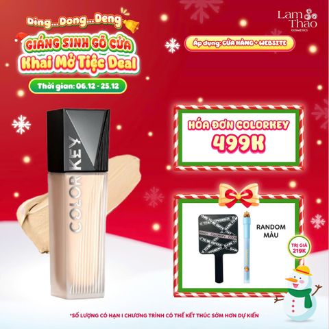 [DEAL SỐC 6.12 - 25.12 MUA HOÁ ĐƠN COLORKEY 499K TẶNG GƯƠNG + SON KEM LÌ] Kem Nền Dạng Lỏng Bền Màu Lâu Trôi Nâng Cấp Kiềm Dầu Suốt 24H Colorkey Long Lasting Flawless Liquid Foundation [PHIÊN BẢN NÂNG CẤP] 