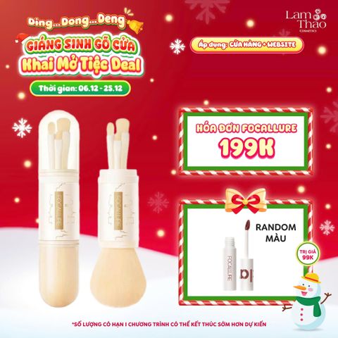  [DEAL SỐC 6.12 - 25.12 MUA HOÁ ĐƠN FOCALLURE 199K TẶNG 01 SON TRUE MATTE LIQUID LIPSTICK] Bộ Cọ Trang Điểm 4 In 1 Focallure Makeup Brush BR01 
