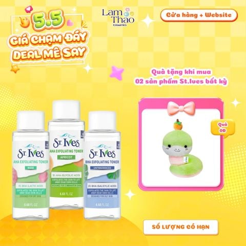  [TẶNG TÚI MỸ PHẨM] [MUA 2 SP ST.IVES BẤT KỲ TẶNG 01 GẤU BÔNG] Nước Hoa Hồng Tấy Tế Bào Chết Và Cấp Ẩm St.Ives Toner 