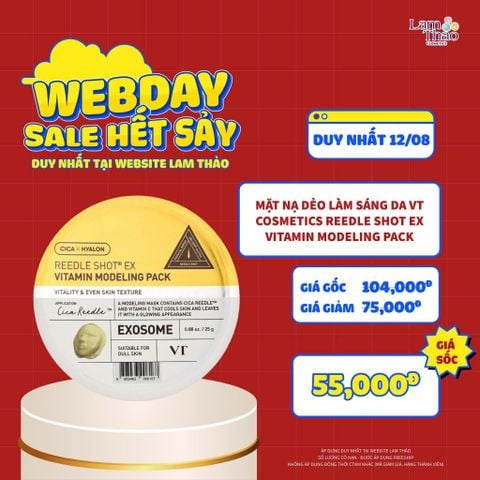  [DEAL WEB: DUY NHẤT 12/8 GIÁ SỐC] Mặt Nạ Dẻo Làm Sáng Da VT Cosmetics Reedle Shot EX Vitamin Modeling Pack 