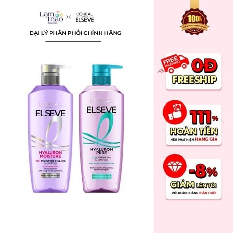  Dầu Gội Loreal Elseve 72H Hyaluron Shampoo 