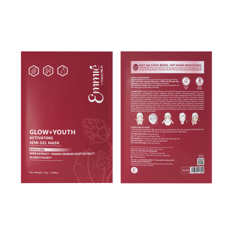  Mặt Nạ Trẻ Hoá Giúp Căng Bóng & Mờ Nhăn Emmié Bukachiol Glow + Youth Activating Semi Gel Mask 