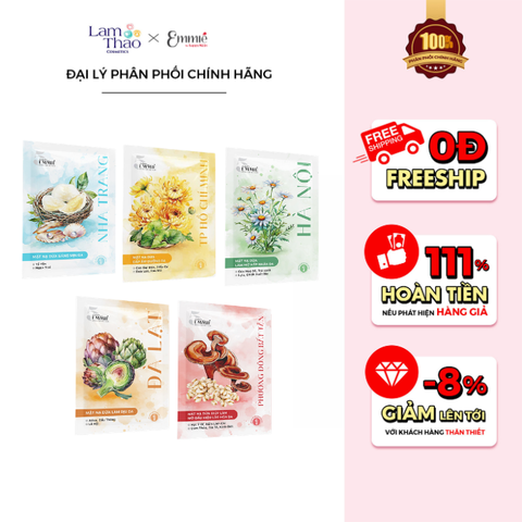  Mặt Nạ Phôi Dừa Bộ Sưu Tập Việt Nam Emmie Bio Cellulose Beauty Mask 