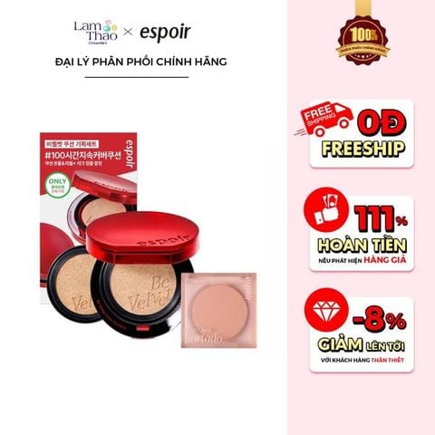  Phấn Nước Espoir Be Velvet Cover Cushion 2025 SPF42 PA++ Special Set 