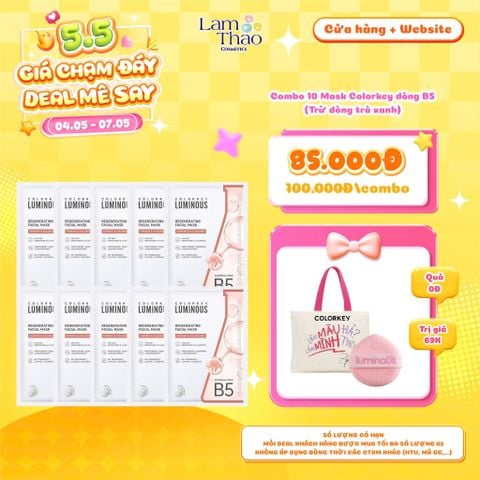  [DEAL SỐC 04.05 - 07.05 MUA COMBO 10 MASK TẶNG TÚI TOTE + MÚT RỬA MẶT COLORKEY] Mặt Nạ Tái Tạo Da Colorkey Luminous Regenerating Facial Mask 