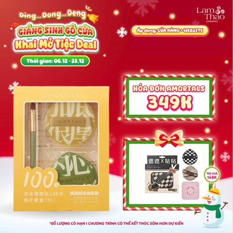  [DEAL SỐC 6.12 - 25.12 MUA HOÁ ĐƠN AMORTALS 349K TẶNG BÔNG MÚT TWIN STAR POWDER PUFF SET]  Bộ Bông Mút Dùng Để Tán Kem Nền Dạng Lỏng Amortals Powder Puff Set 