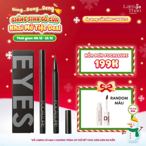  [DEAL SỐC 6.12 - 25.12 MUA HOÁ ĐƠN FOCALLURE 199K TẶNG 01 SON TRUE MATTE LIQUID LIPSTICK] Bút Kẻ Mắt Focallure Liquid Eyeliner Pen Make Up 24 Hours Long Lasting Waterproof Ink Quick Drying Eyeliner FA13 