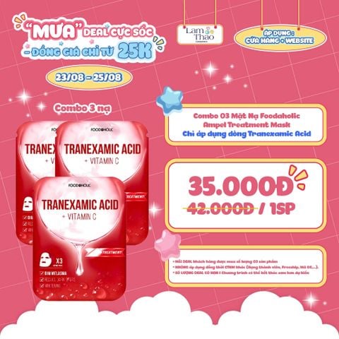  [DEAL 23/8 - 25/8 MUA COMBO 3 NẠ #TRANEXAMIC ACID GIÁ SỐC] Mặt Nạ Dưỡng Da Foodaholic Ampel Treatment Mask 