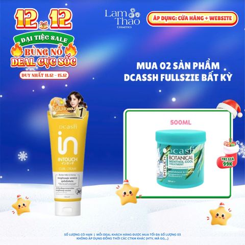  [DEAL SỐC 11.12 - 15.12 MUA 2SP DCASH FULLSIZE BẤT KỲ TẶNG KEM Ủ TÓC MEMTHOL COOL 500ML] Kem Dưỡng Và Giữ Nếp Cho Tóc Dcash Intouch Butter Milk And Honey Curl Cream 