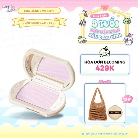  [DEAL SỐC 4.11 - 24.11 HOÁ ĐƠN BECOMING 429K TẶNG TÚI TOTE + BÔNG MÚT HỘP NHỰA] Phấn Phủ Dạng Nén Che Phủ Tự Nhiên Becoming Translucent Pressed Powder 