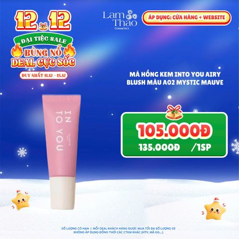  [DEAL SỐC 11.12 - 15.12 MÀU A02 MYSTIC MAUVE] Má Hồng Kem Into You Airy Blush 