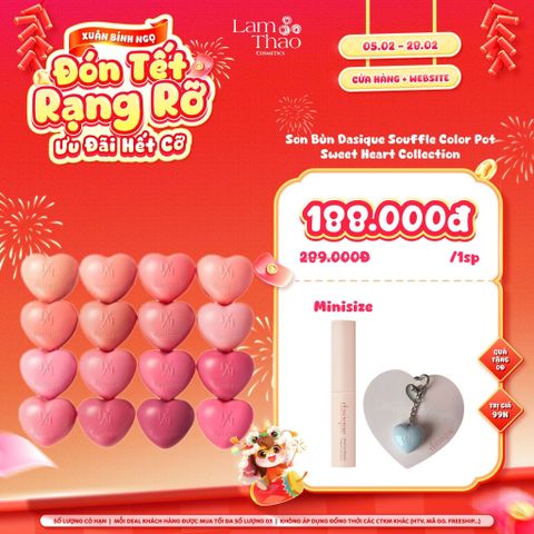  [DEAL 01.02 - 28.02 TẶNG MASCARA MINI + KEYRING DASIQUE] Son Bùn Dasique Souffle Color Pot Sweet Heart Collection 