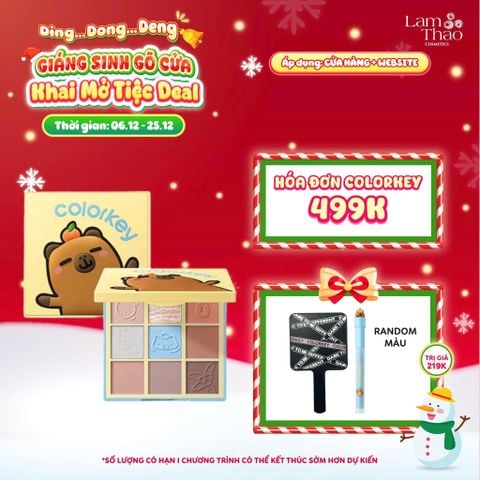  [DEAL SỐC 6.12 - 25.12 MUA HOÁ ĐƠN COLORKEY 499K TẶNG GƯƠNG + SON KEM LÌ] Bảng Phấn Mắt 9 Màu Colorkey Orange Capybara Nine Shades Eyeshadow Palette 