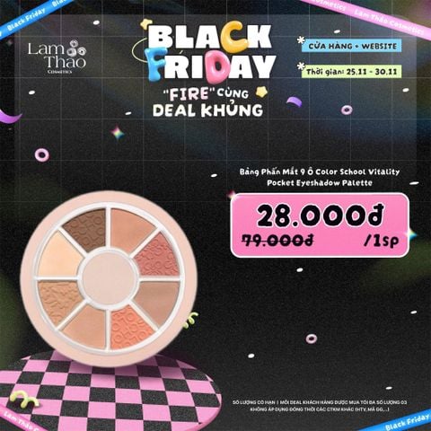  [DEAL SỐC 25.11 - 30.11] Bảng Phấn Mắt 9 Ô Color School Vitality Pocket Eyeshadow Palette 