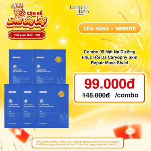  [DEAL SỐC 15.01 - 17.01 COMBO 05 MASK] Mặt Nạ Dưỡng Phục Hồi Da Caryophy Skin Repair Mask Sheet 