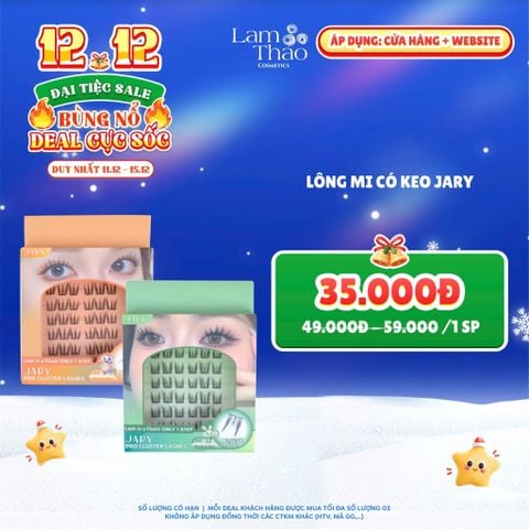  [DEAL SỐC 11.12 - 15.12] Lông Mi Cụm Có Sẵn Keo Jary Pro Cluster Lashes 6 Hàng (Hộp Giấy) 