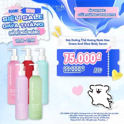  [DEAL 14/8 - 17/8 GIÁ SỐC] Sữa Dưỡng Thể Hương Nước Hoa Hỗ Trợ Dưỡng Ẩm Dưỡng Sáng Da Grace And Glow Body Serum 