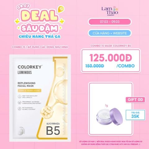 [DEAL SỐC 07.03 - 09.03 MUA COMBO 15 MASK TẶNG PHẤN PHỦ COLORKEY 1G] Mặt Nạ Dưỡng Ẩm Dịu Da Thảo Dược Đông Y Colorkey Replenishing Facial Mask 