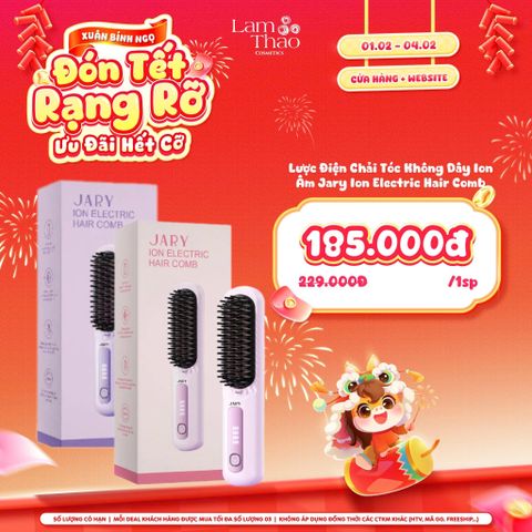  [DEAL SỐC 01.02 - 04.02] Lược Điện Chải Tóc Không Dây Ion Âm Jary Ion Electric Hair Comb 