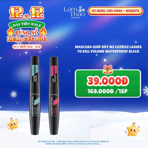  [DEAL SỐC 11.12 - 15.12] Mascara Giúp Dày Mi Catrice Lashes To Kill Volume Waterproof Black 