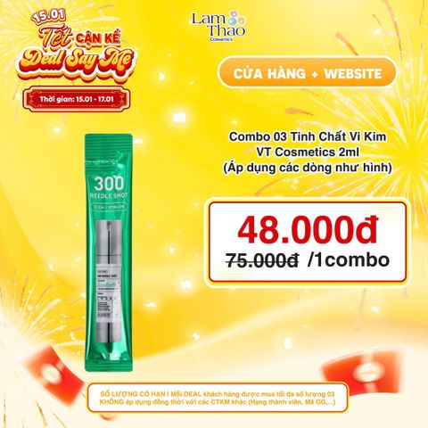  [DEAL SỐC 15.01 - 17.01 COMBO 3 GÓI 2ML] Tinh Chất Vi Kim Tăng Cường Dưỡng Chất VT Cosmetics Reedle Shot 300 