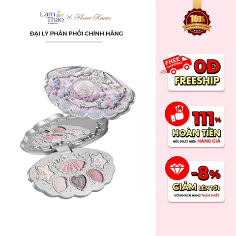  Phấn Mắt 6 Màu Flower Knows Shell's Jewel Collection 6-Color Makeup Palette 