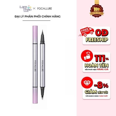  Bút Kẻ Mắt 2 Đầu Focallure Dou Liquid Eyeline And Brow Pen 