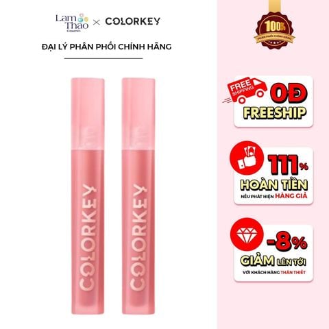  Son Kem Nhung, Mịn Lì Colorkey Airy Velvet Lip Lacquer (Phiên Bản Mới) 