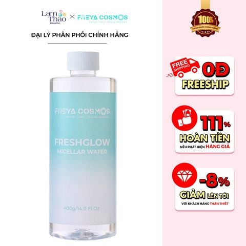  [HÓA ĐƠN CÓ FREYA  199K TẶNG NTT 55ML/ 349K TẶNG NTT 55ML + VÍ/ 699K TẶNG NTT 55ML + TÚI TOTE] Nước Tẩy Trang Phục Hồi, Cấp Ẩm Sâu Cho Da Freya Cosmos FreshGlow Micellar Water 